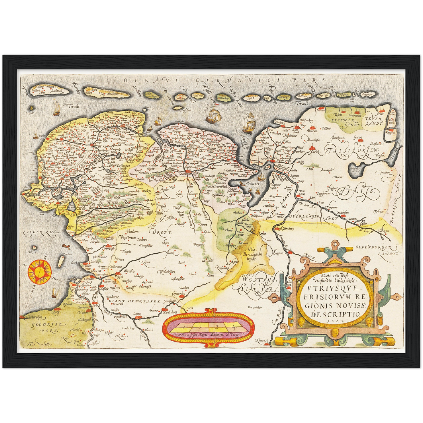 Historische Landkarte Provinz Friesland um 1609
