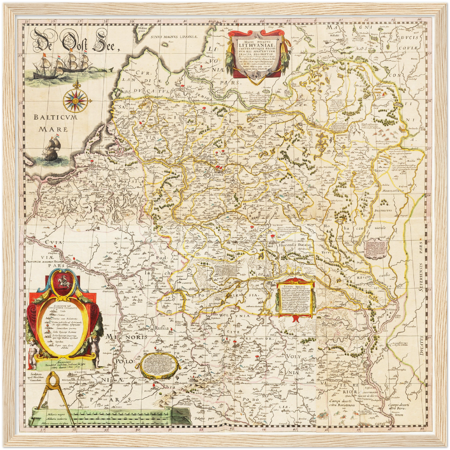Historische Landkarte Litauen um 1635