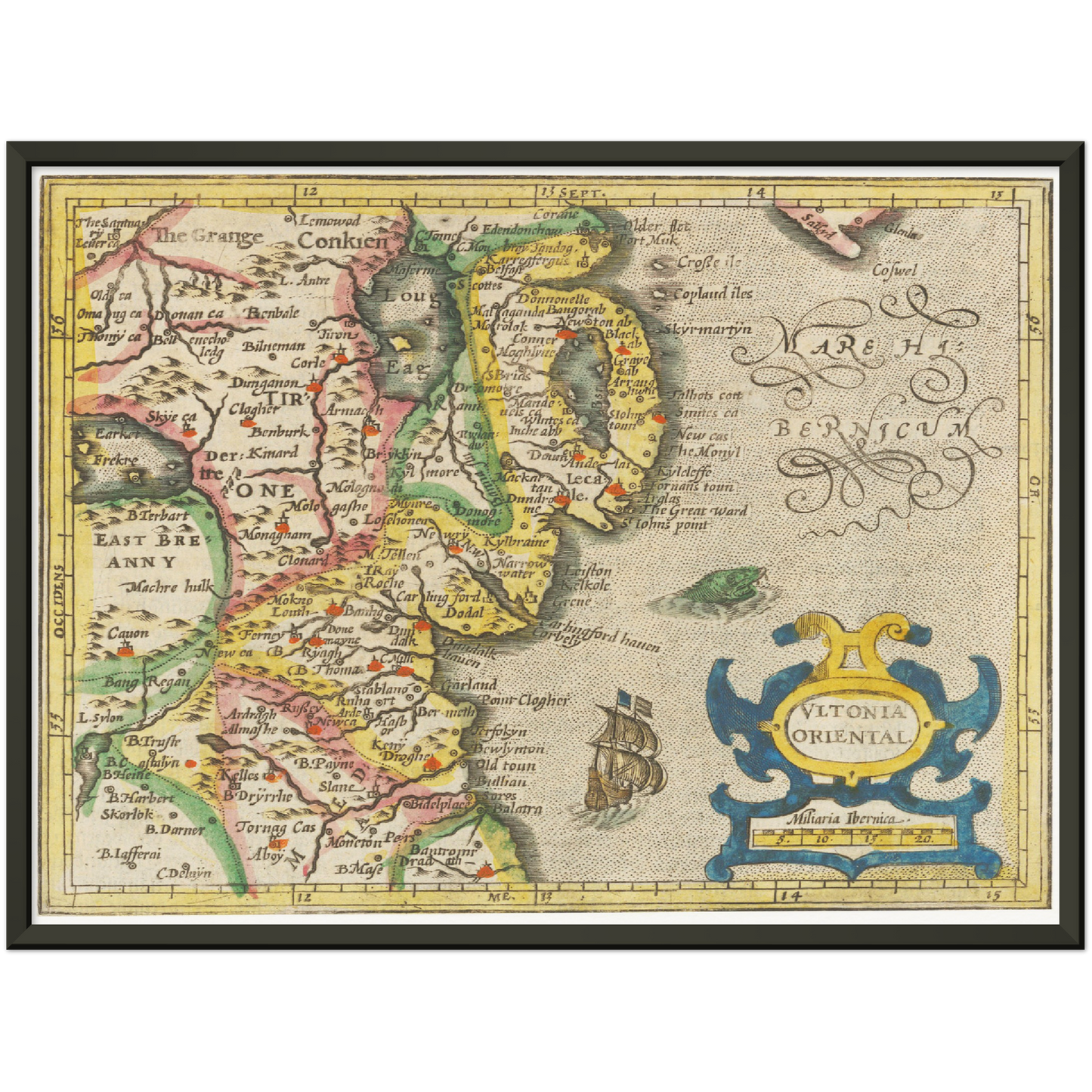 Historische Landkarte Dublin um 1609