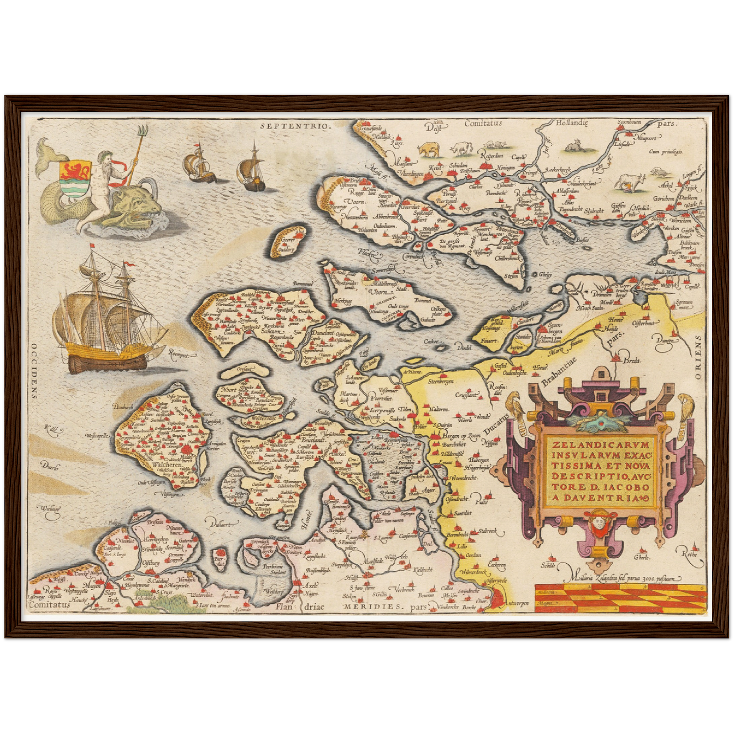 Historische Landkarte Provinz Zeeland um 1609