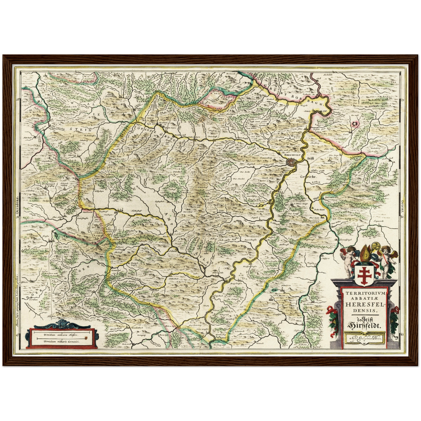 Historische Landkarte Bad Hersfeld um 1647