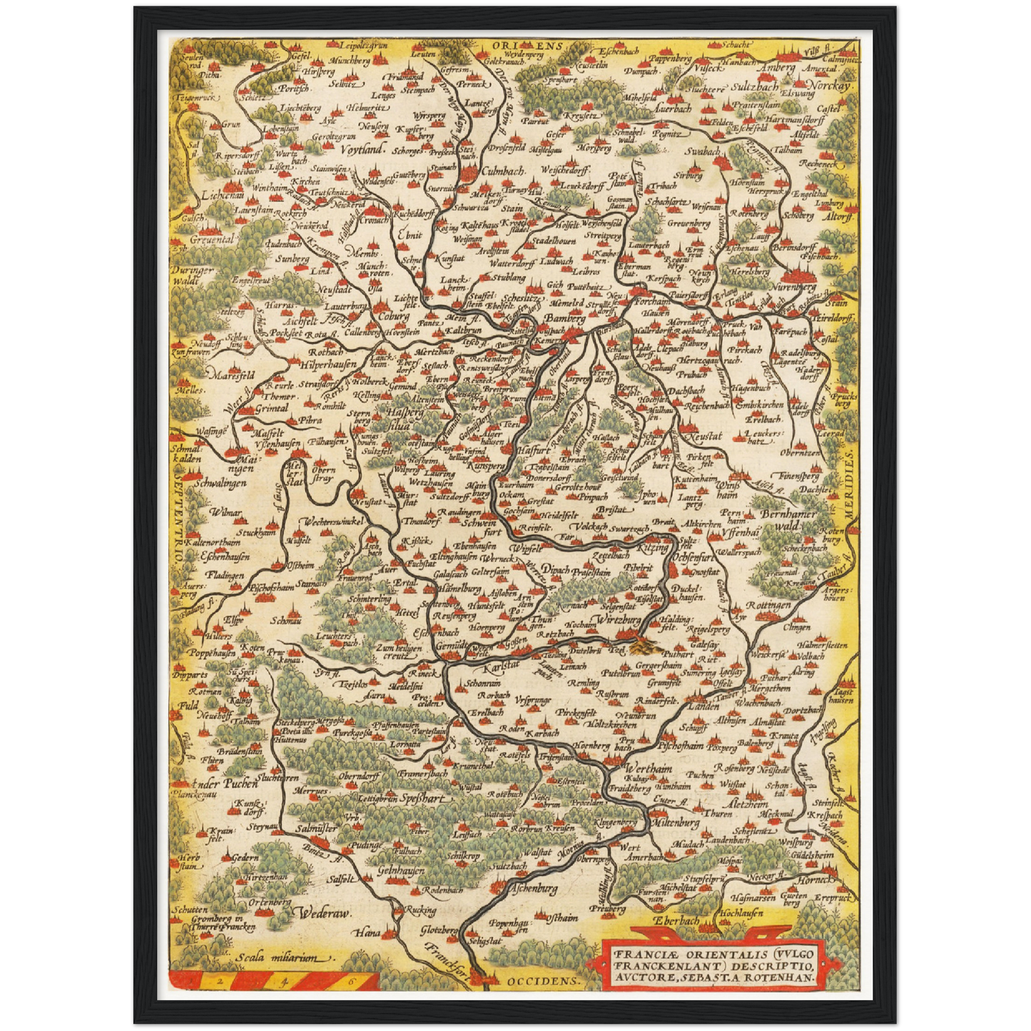 Historische Landkarte Franken um 1609