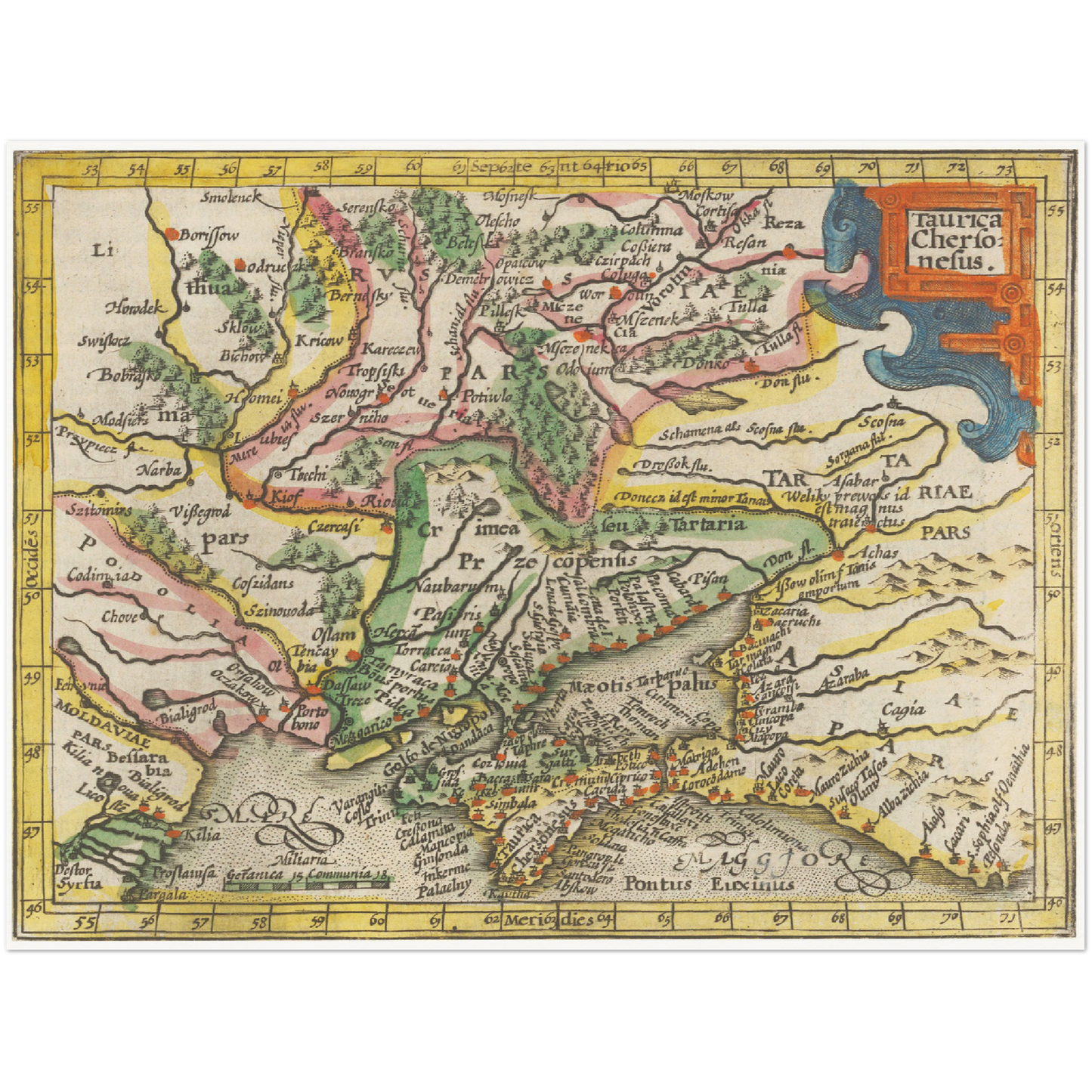 Historische Landkarte Ukraine um 1609