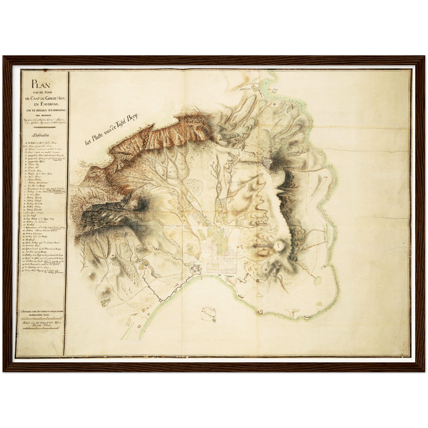 Historischer Stadtplan Kapstadt um 1914