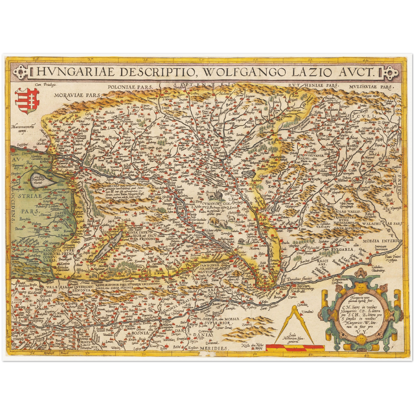 Historische Landkarte Ungarn um 1609
