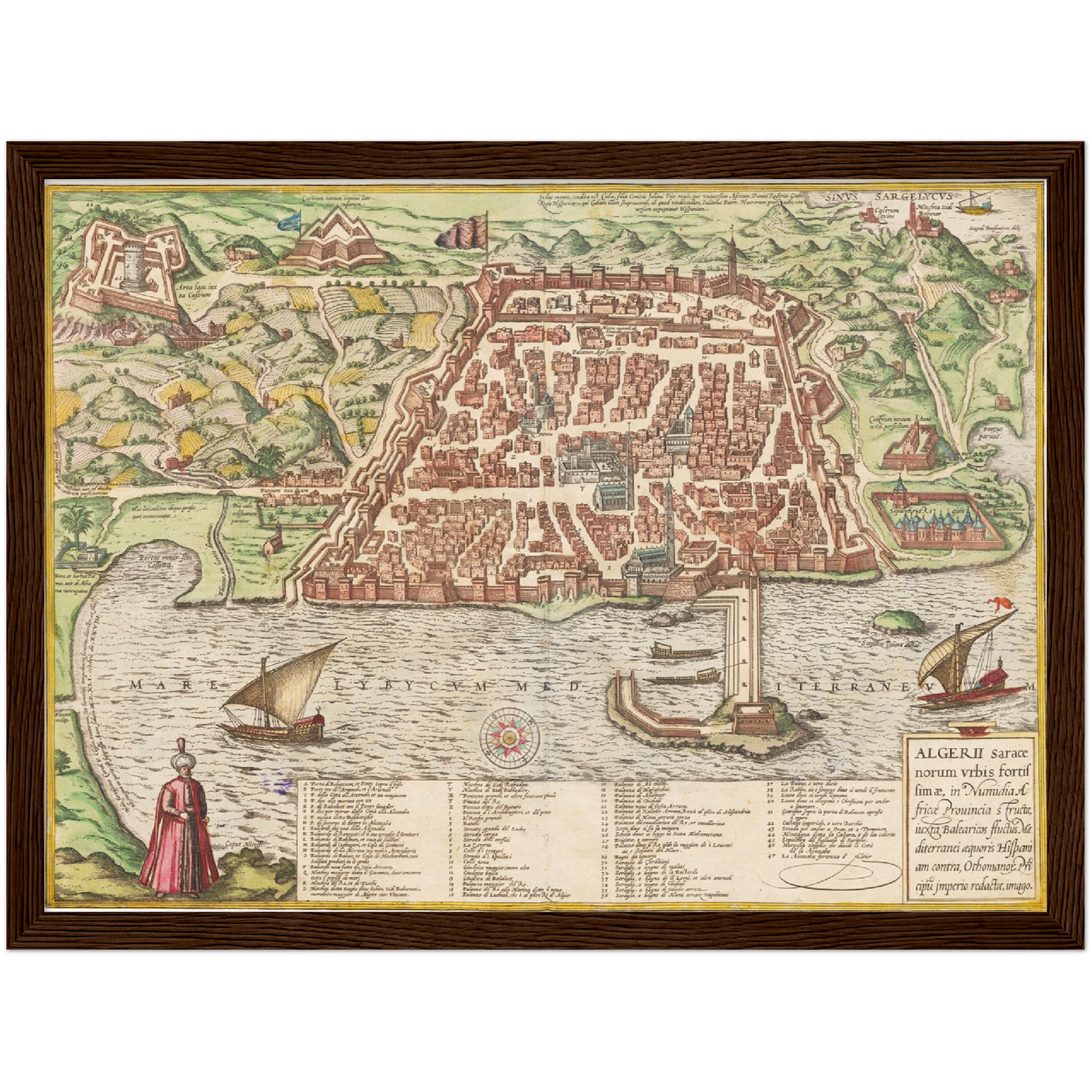 Historischer Stadtplan Algier um 1582
