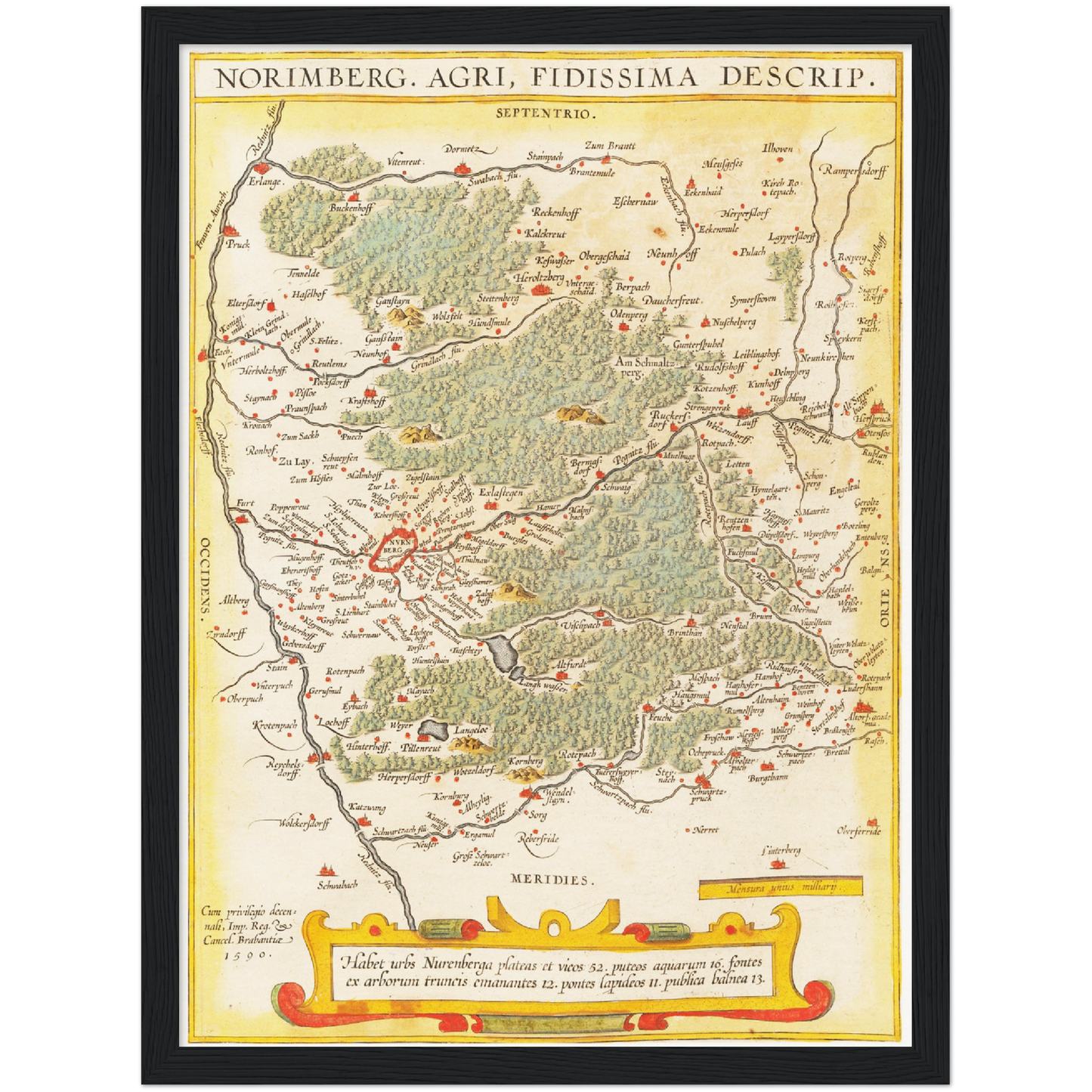 Historische Landkarte Nürnberg um 1609