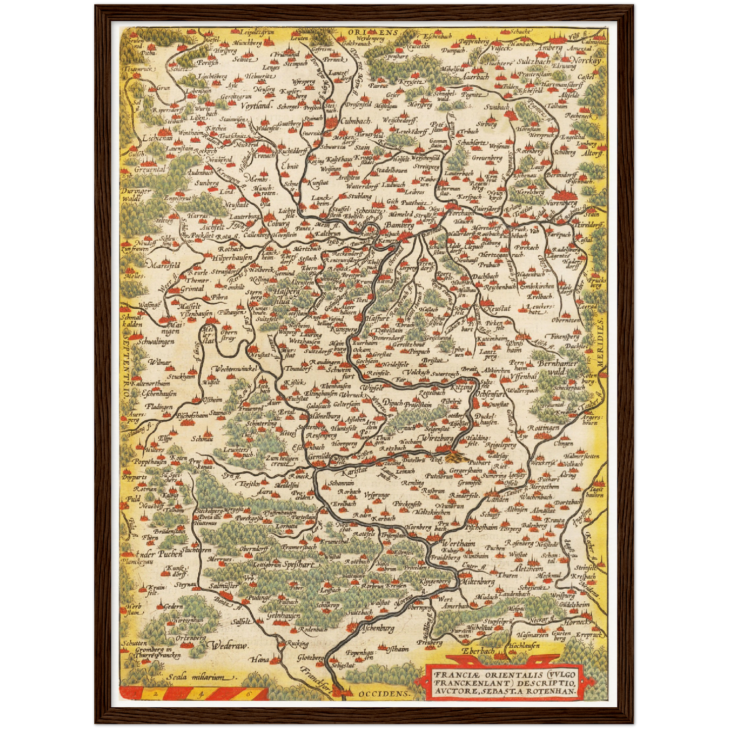 Historische Landkarte Franken um 1609