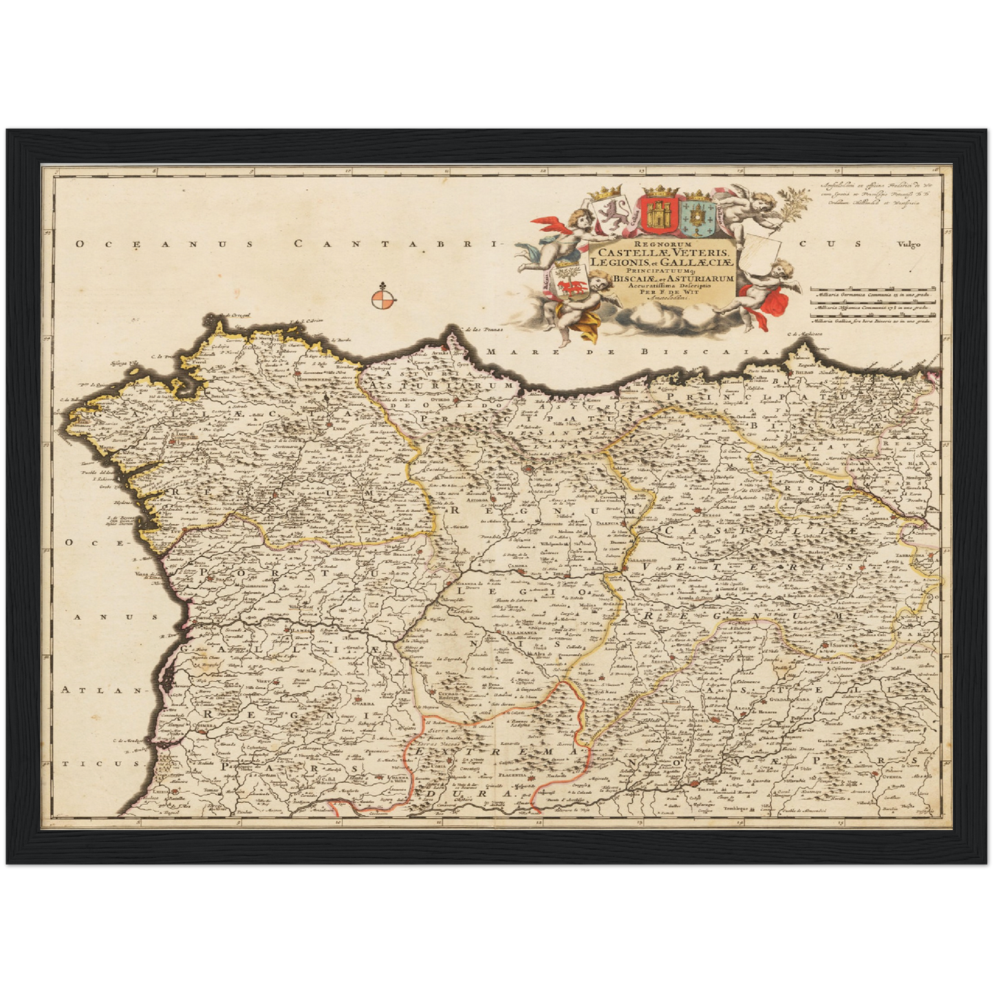 Historische Landkarte Galicien um 1698