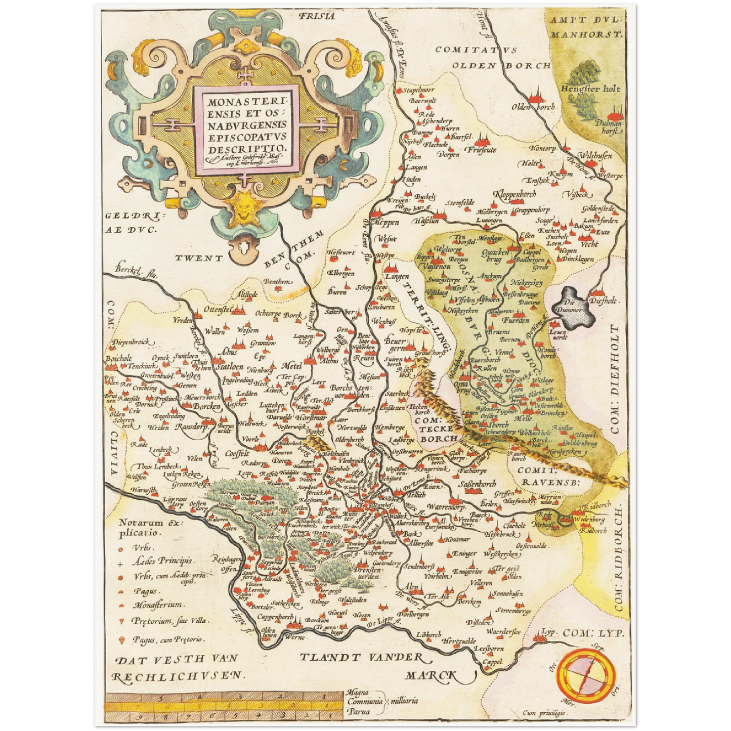 Historische Landkarte Osnabrück um 1609