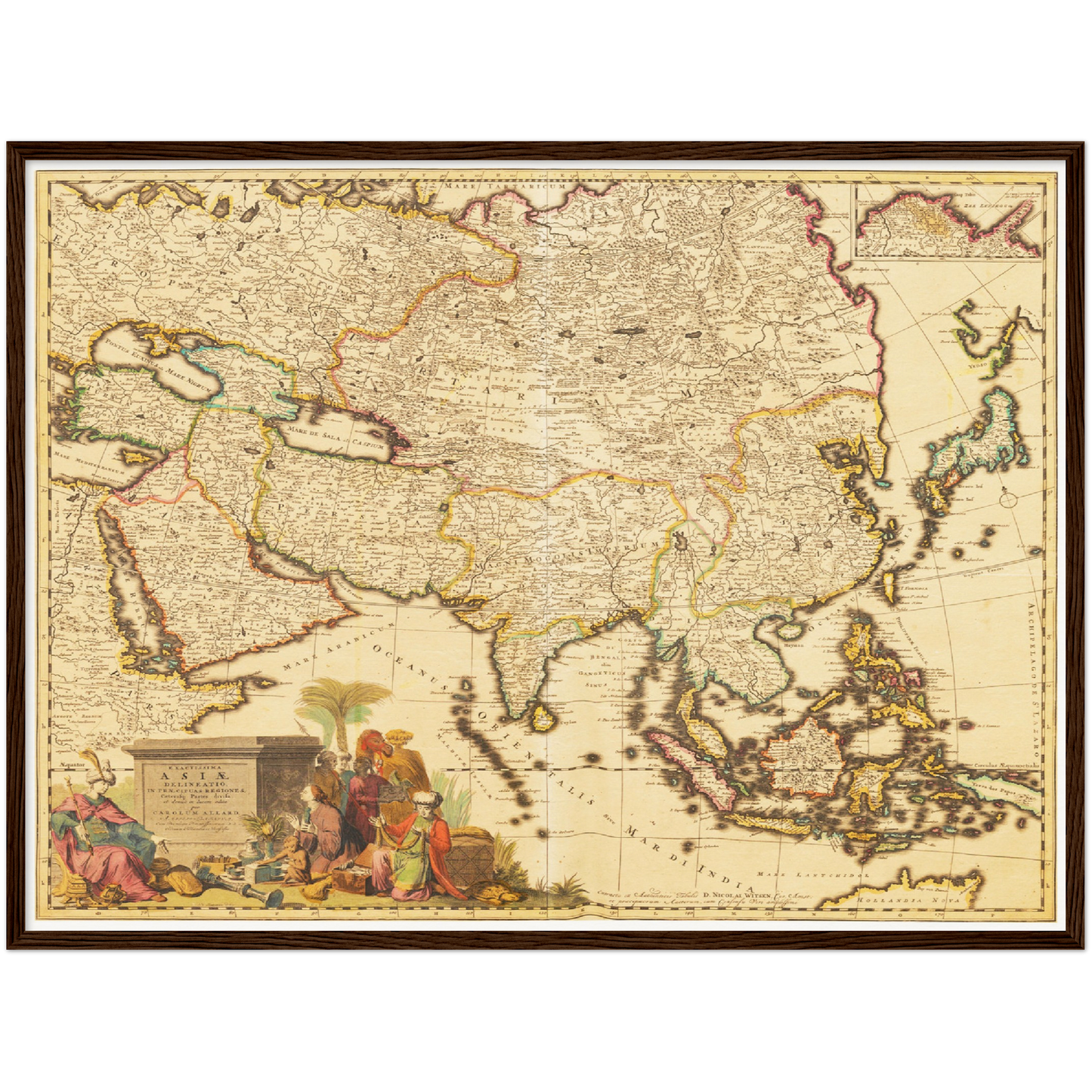 Historische Landkarte Asien um 1694
