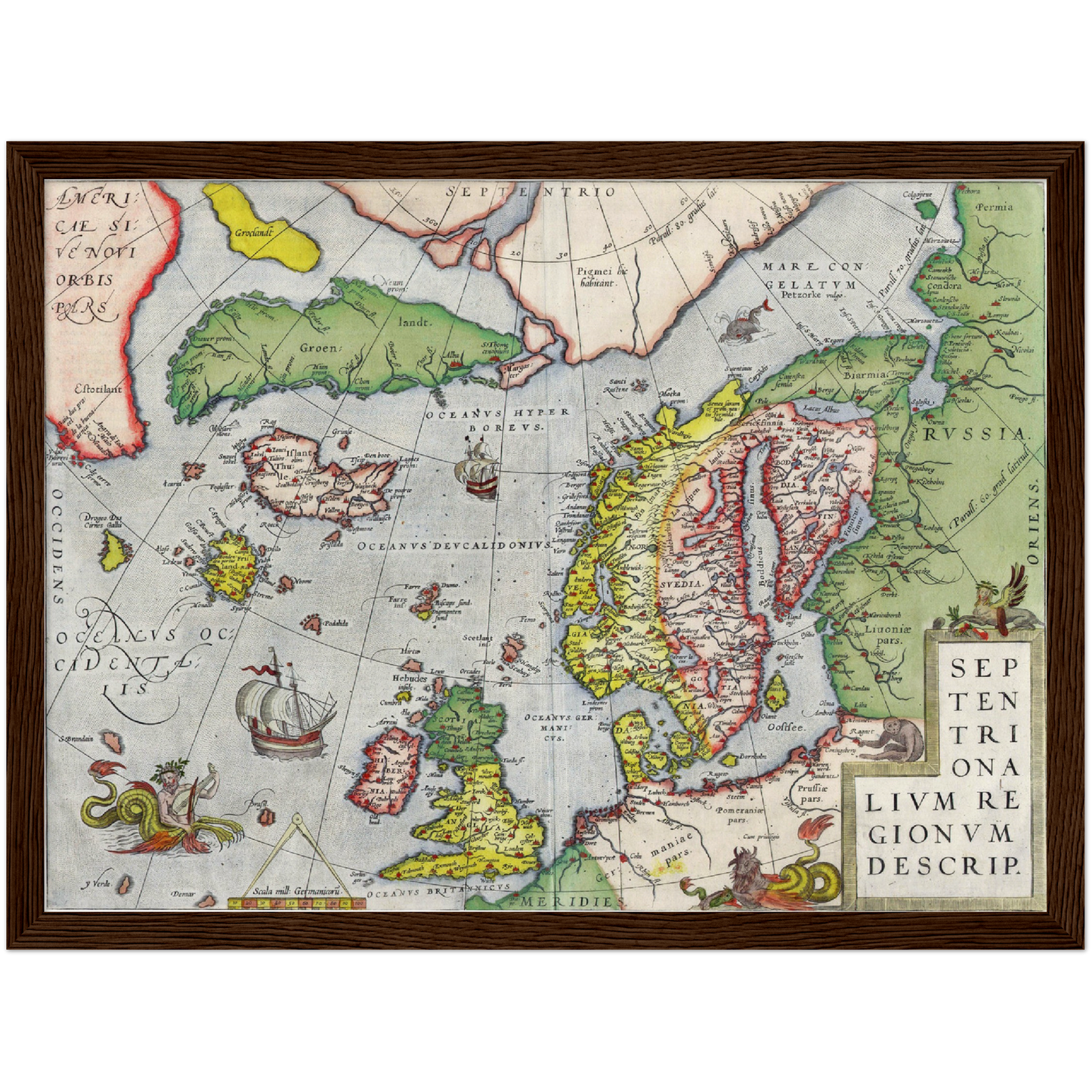Historische Landkarte Nordeuropa um 1580