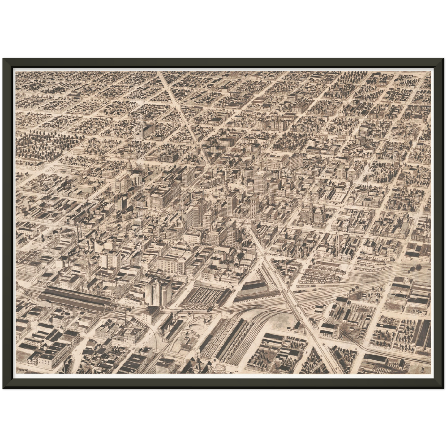 Historische Stadtansicht Indianapolis um 1913