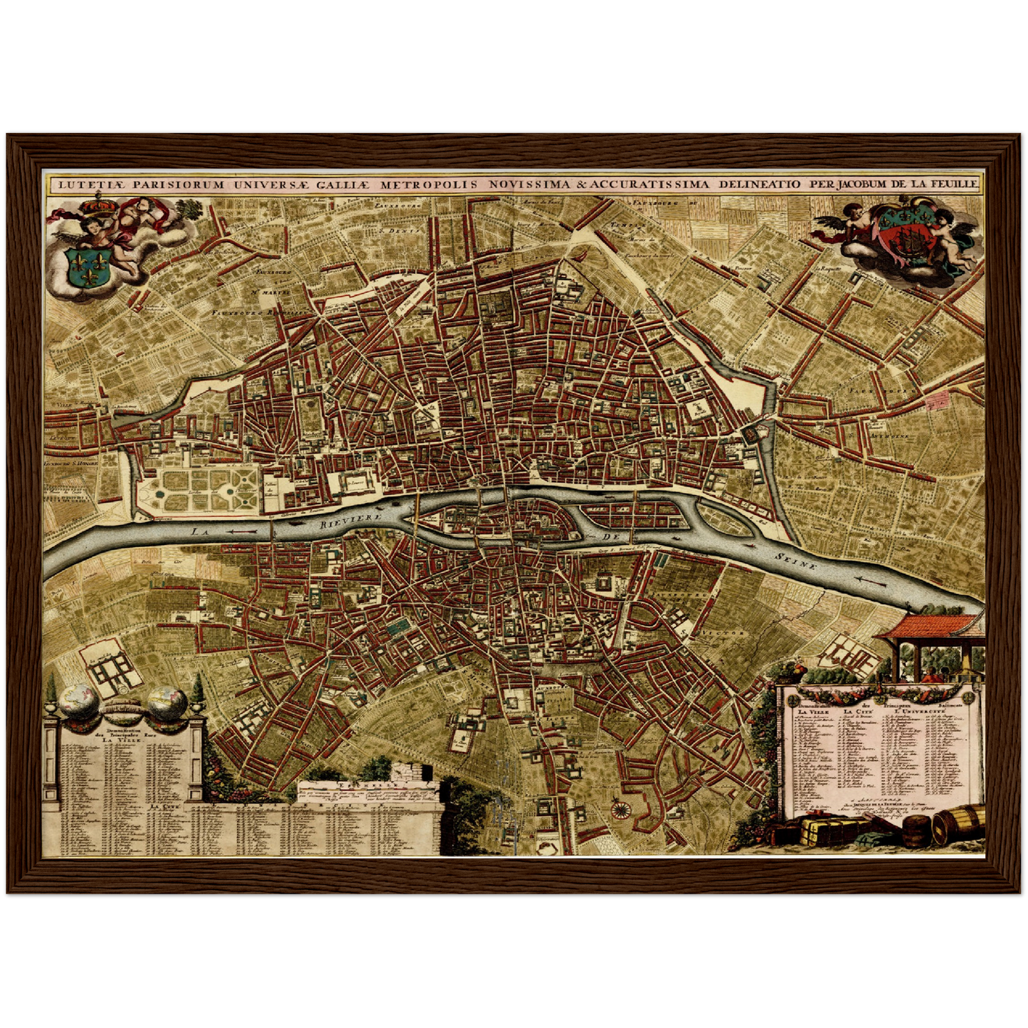 Historischer Stadtplan Paris um 1700