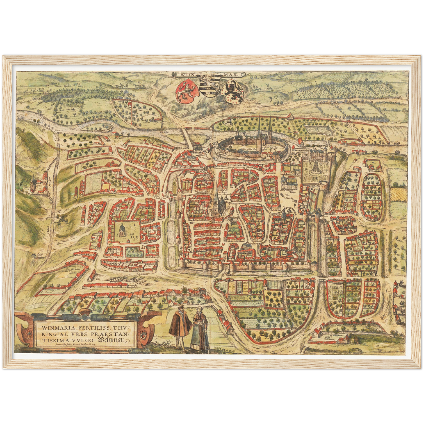 Historische Stadtansicht Weimar um 1582