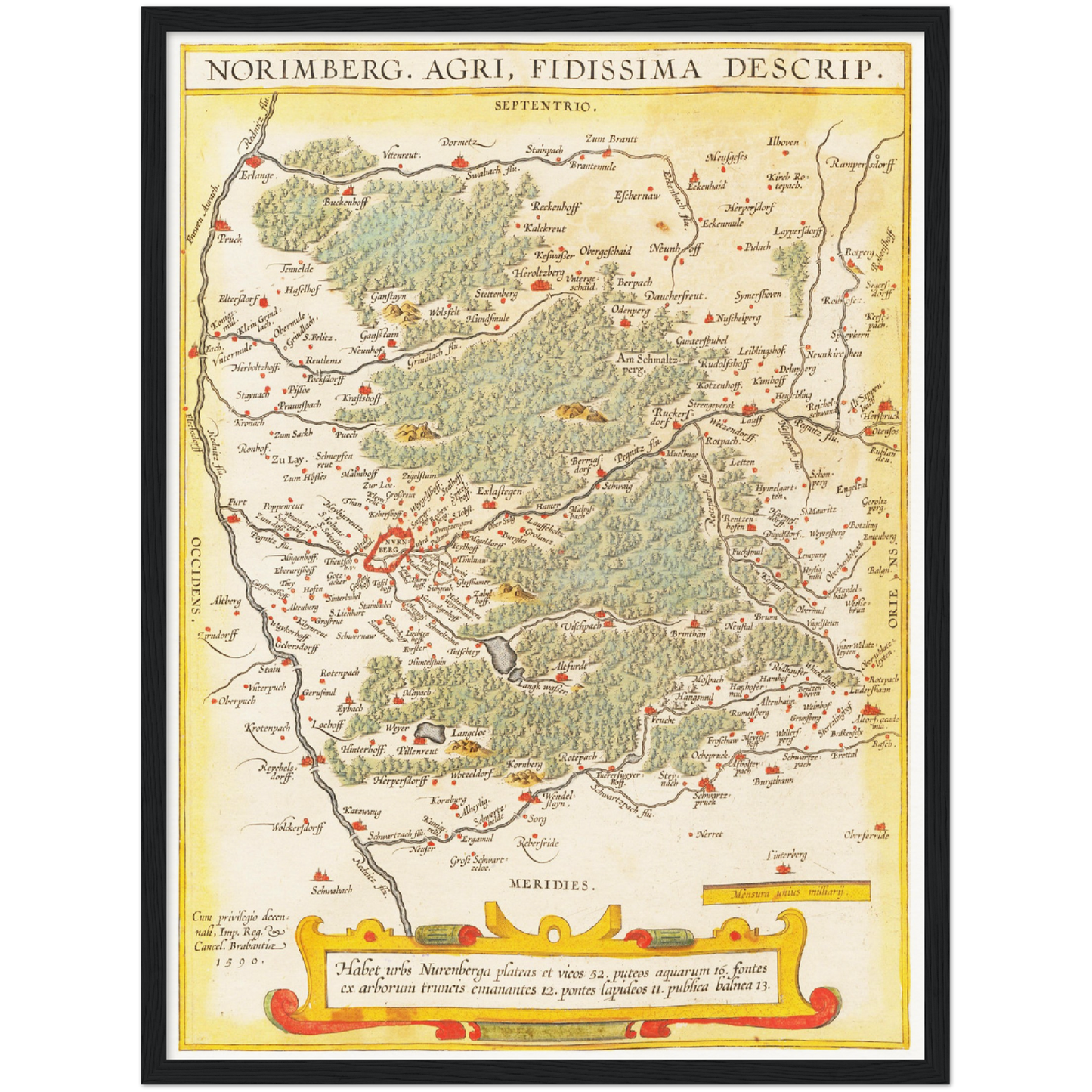 Historische Landkarte Nürnberg um 1609