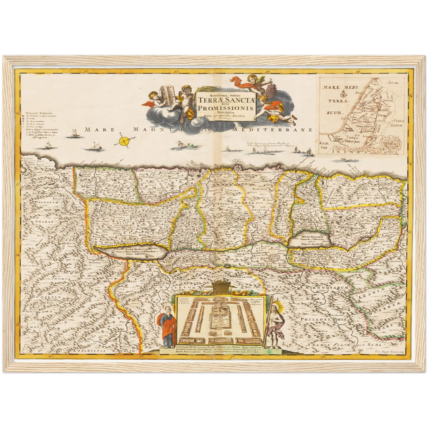 Historische Landkarte Heiliges Land um 1694