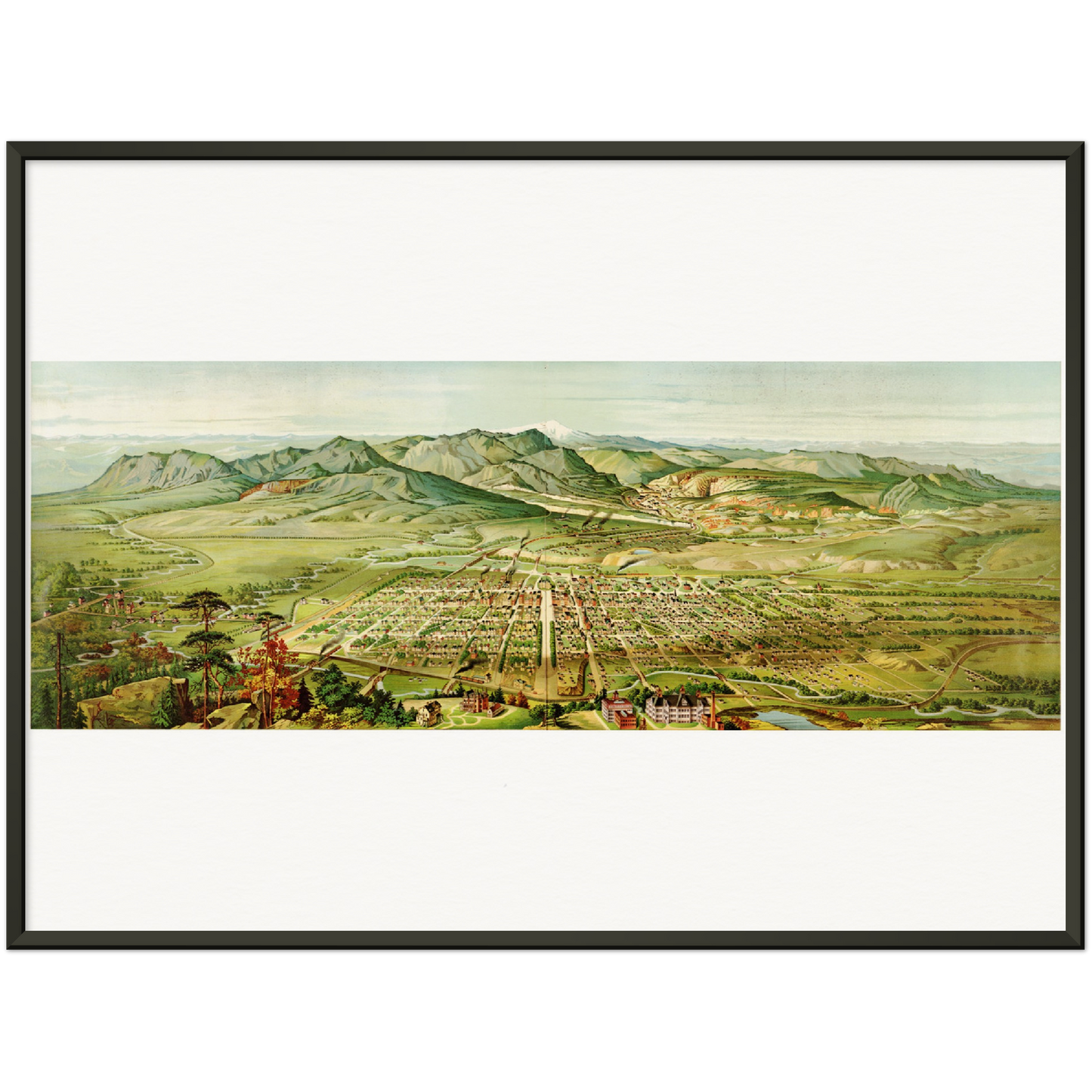 Historische Stadtansicht Colorado Springs um 1890