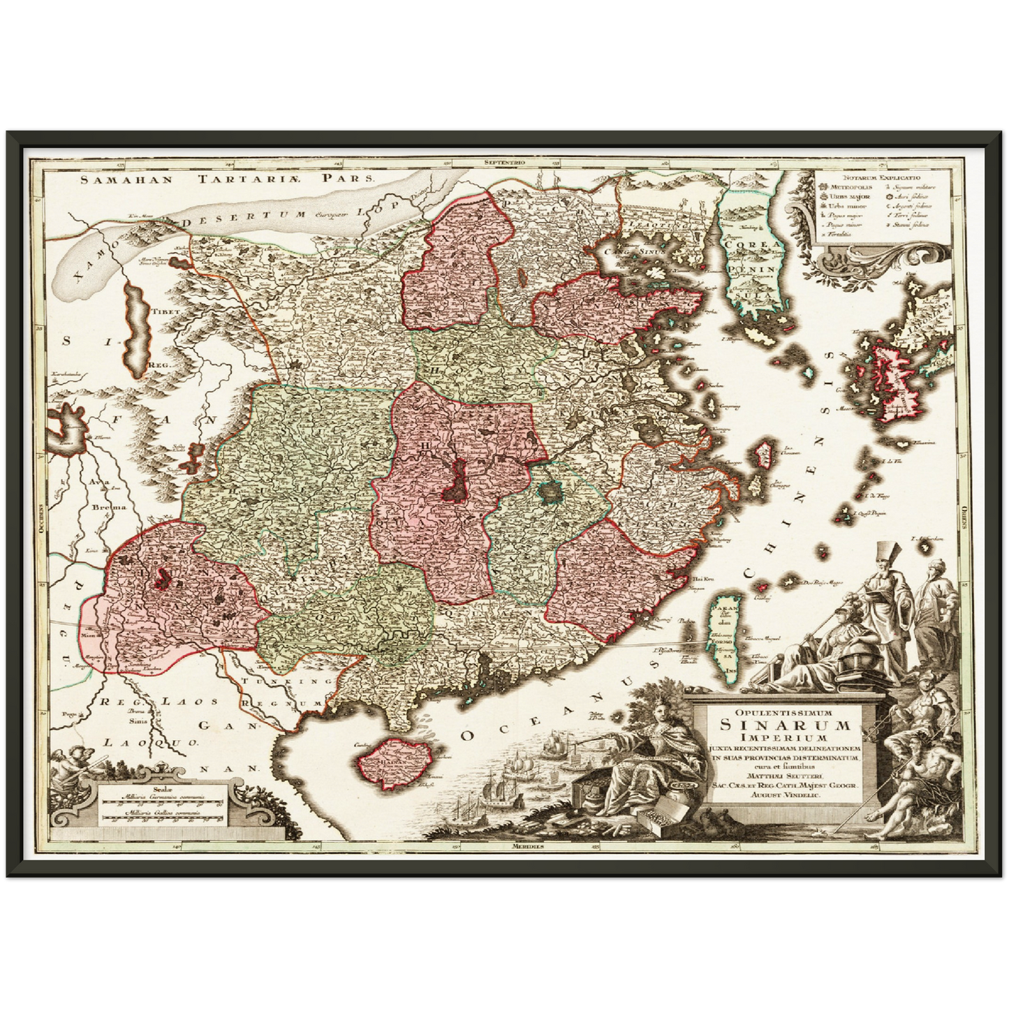 Historische Landkarte China um 1740