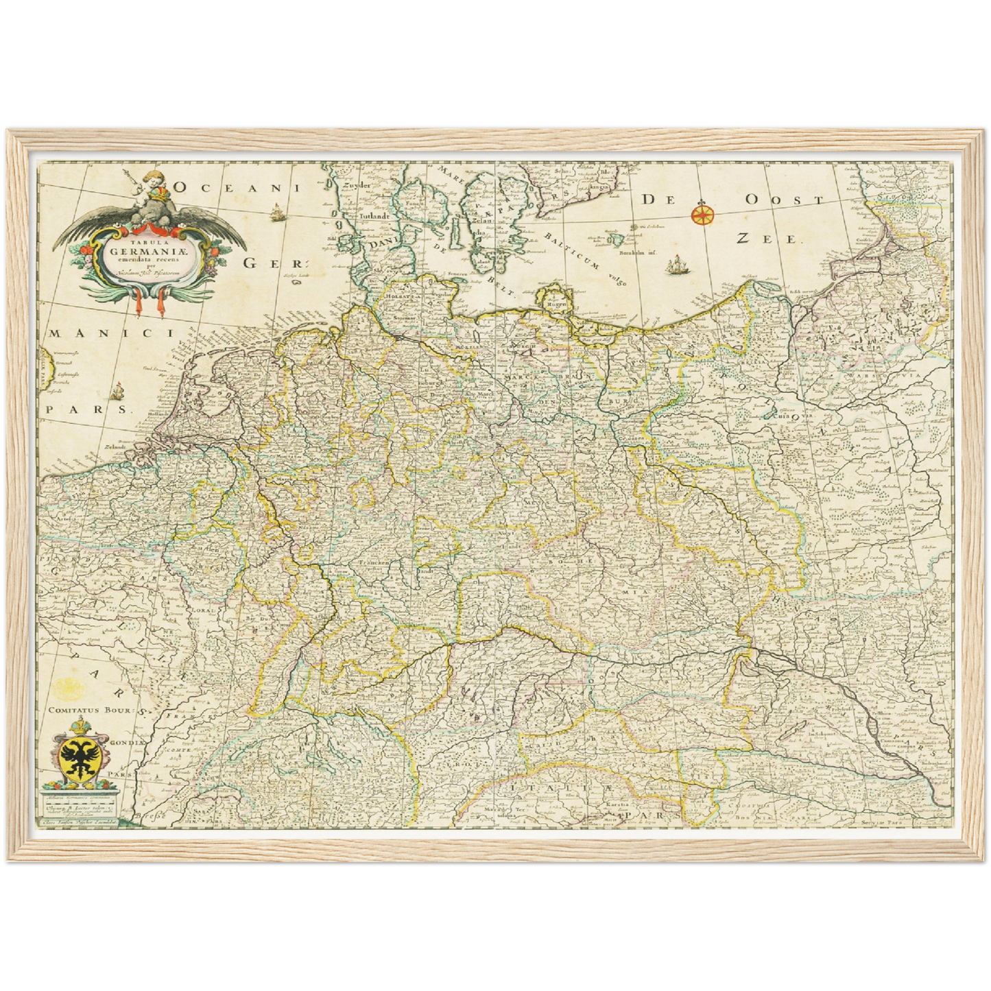 Historische Landkarte Deutschland um 1650
