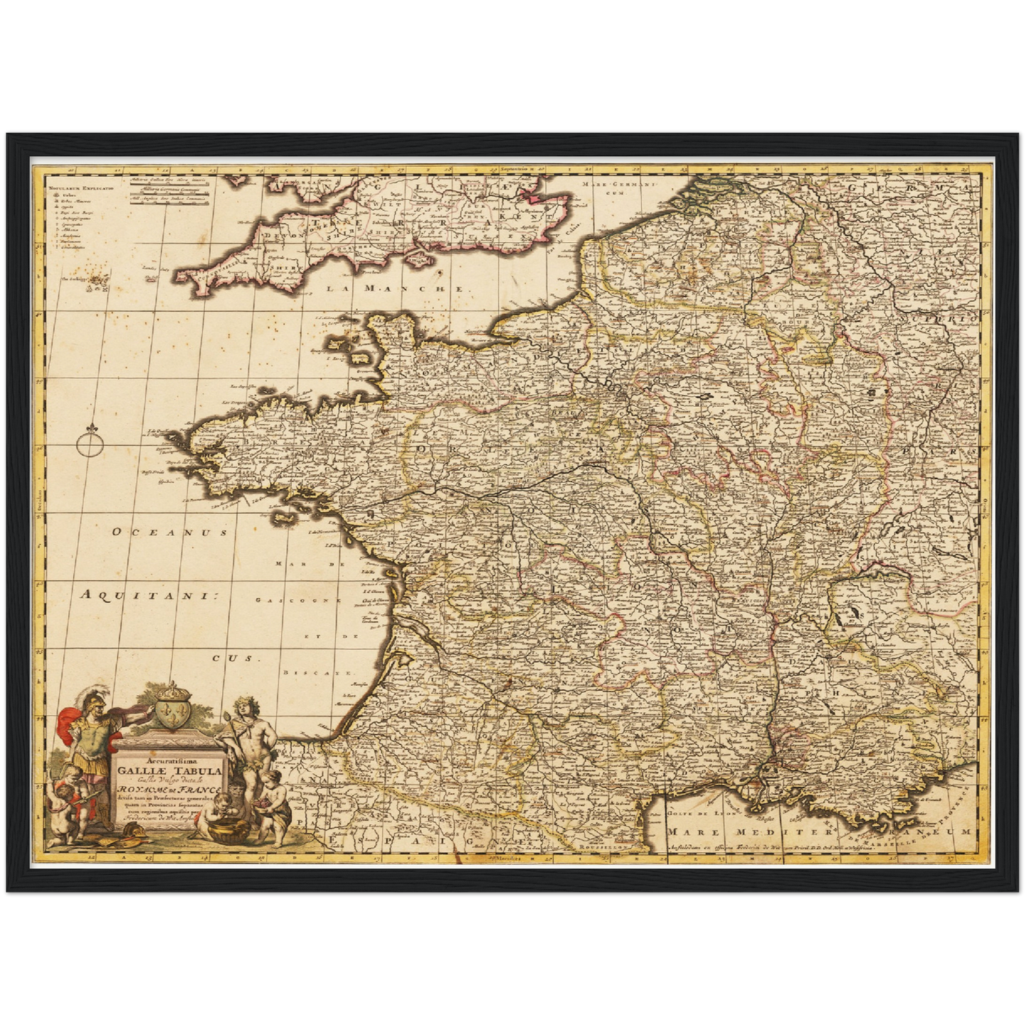 Historische Landkarte Frankreich um 1698