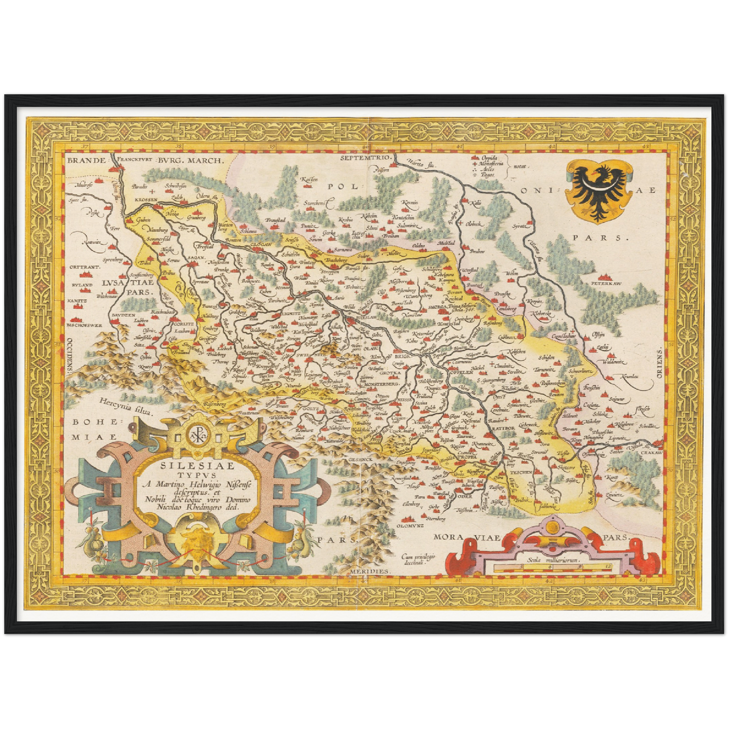 Historische Landkarte Schlesien um 1609