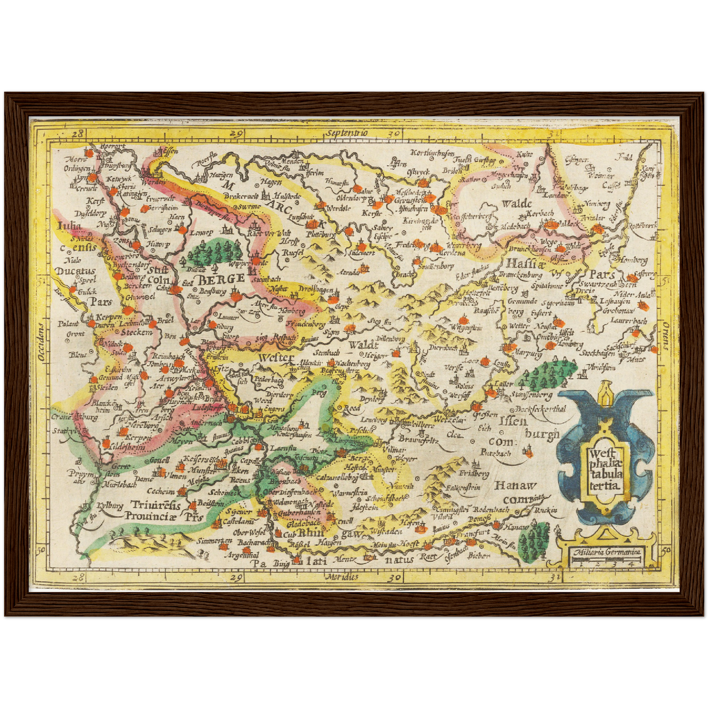 Historische Landkarte Sauerland um 1609
