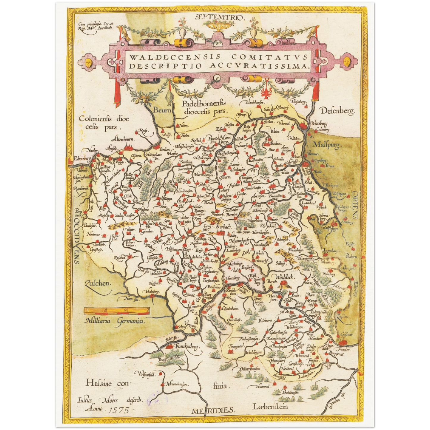 Historische Landkarte Waldeck um 1609