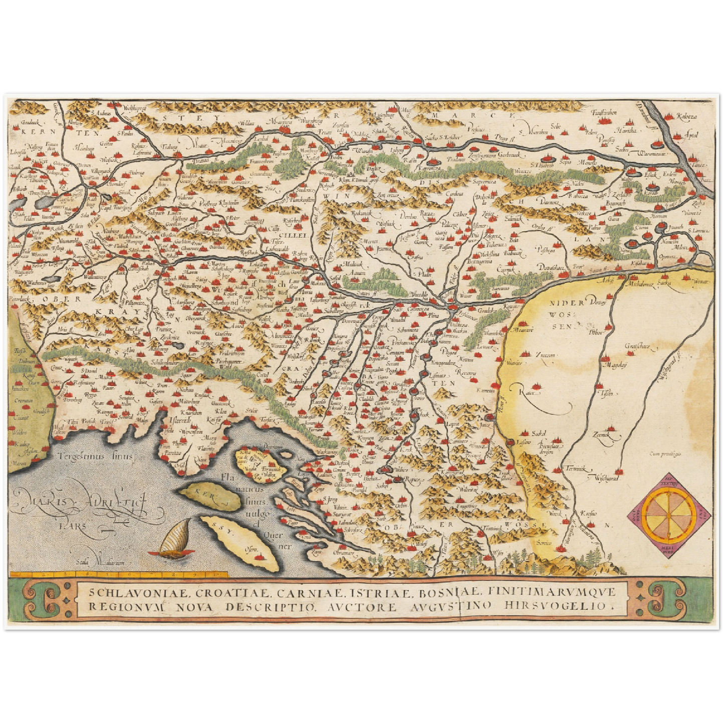 Historische Landkarte Kroatien um 1609