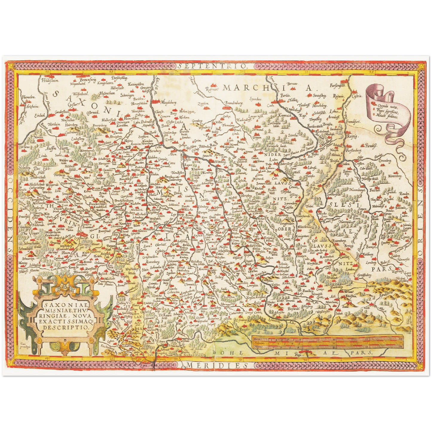 Historische Landkarte Sachsen um 1609
