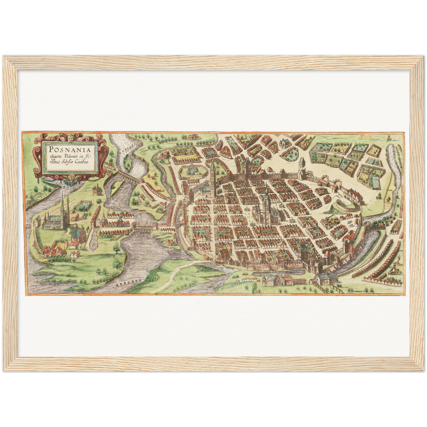 Historische Stadtansicht Posen um 1609