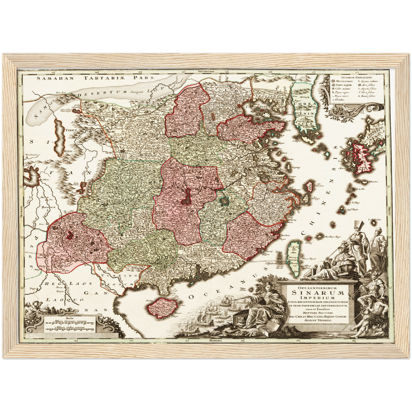Historische Landkarte China um 1740