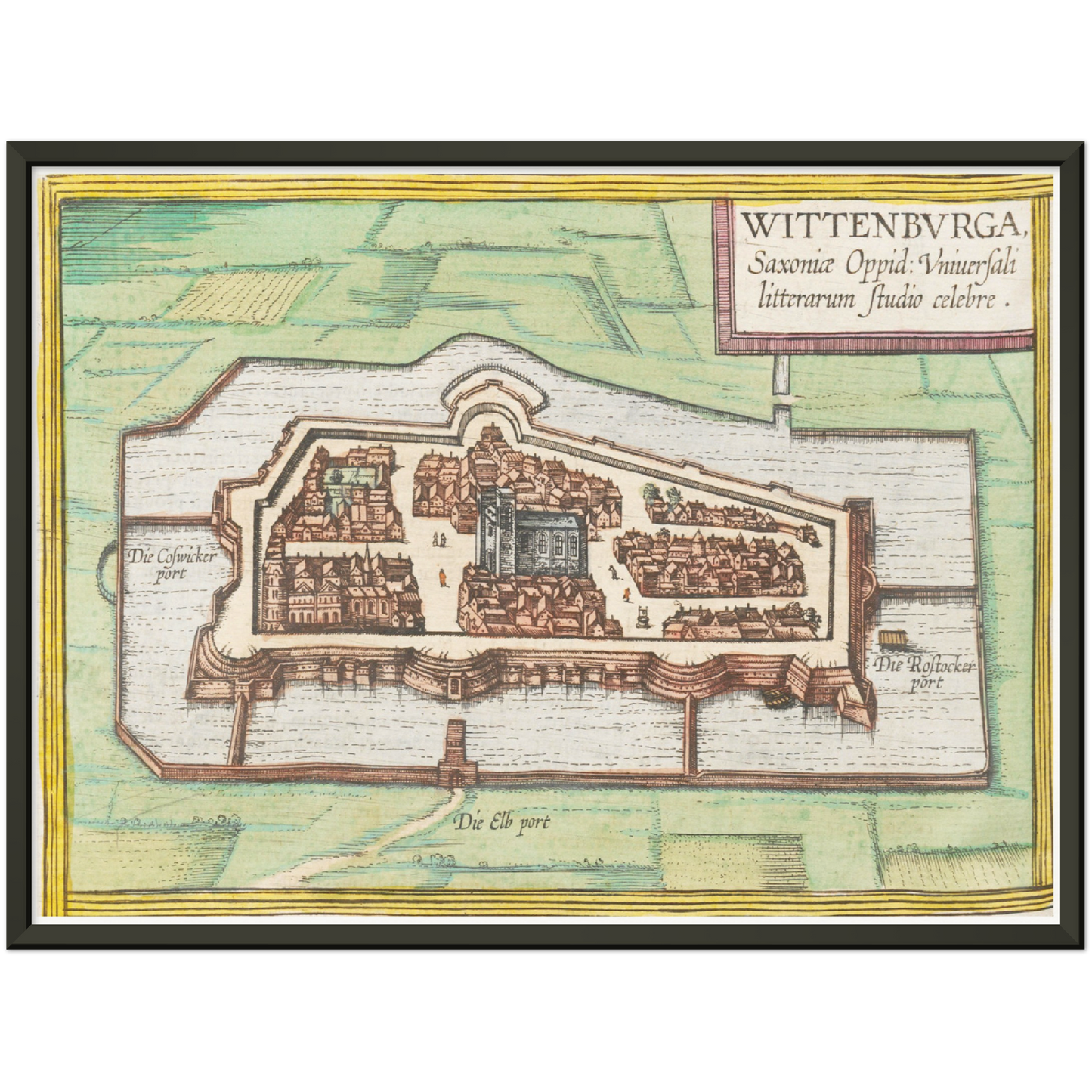 Historische Stadtansicht Wittenberg um 1570