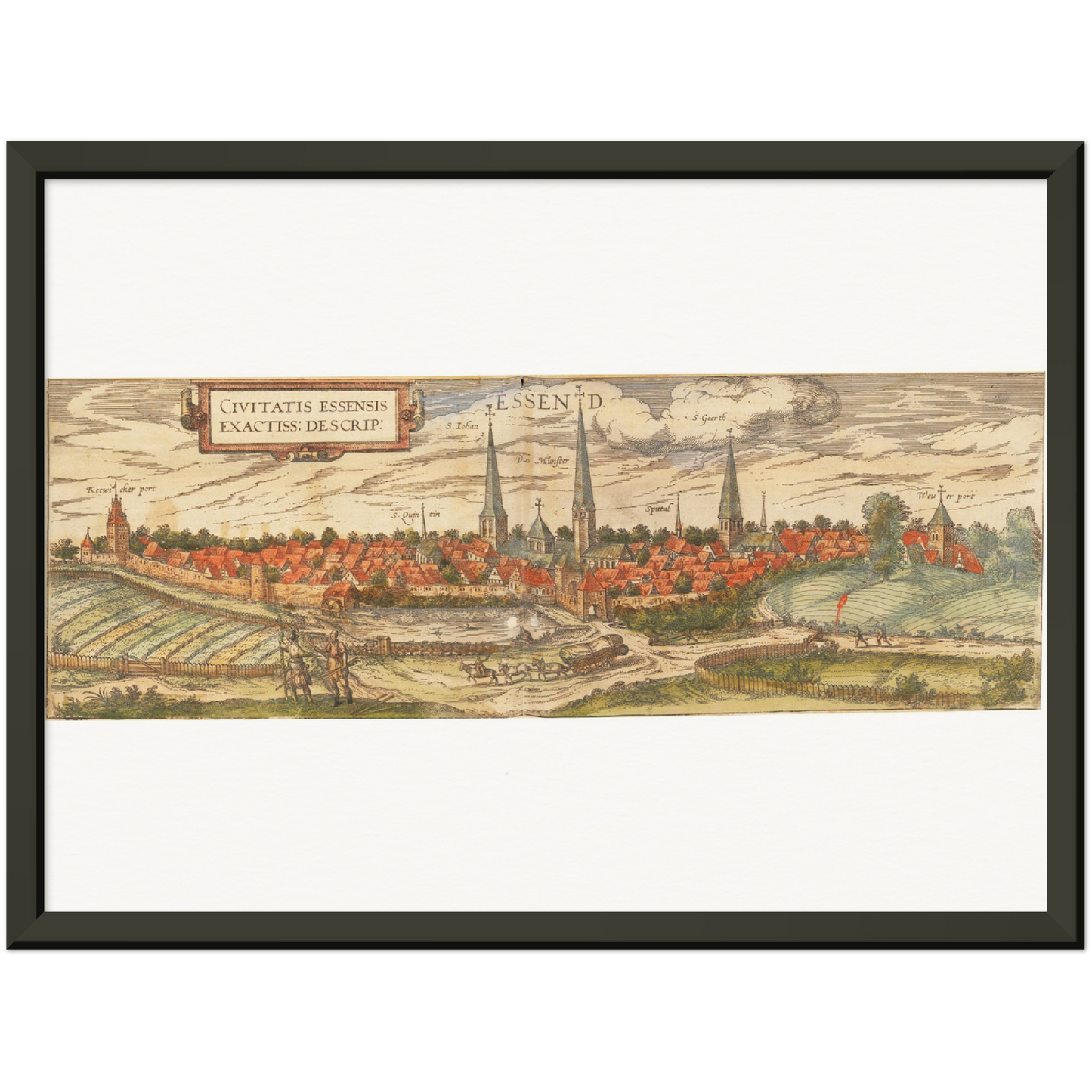 Historische Stadtansicht Essen um 1582