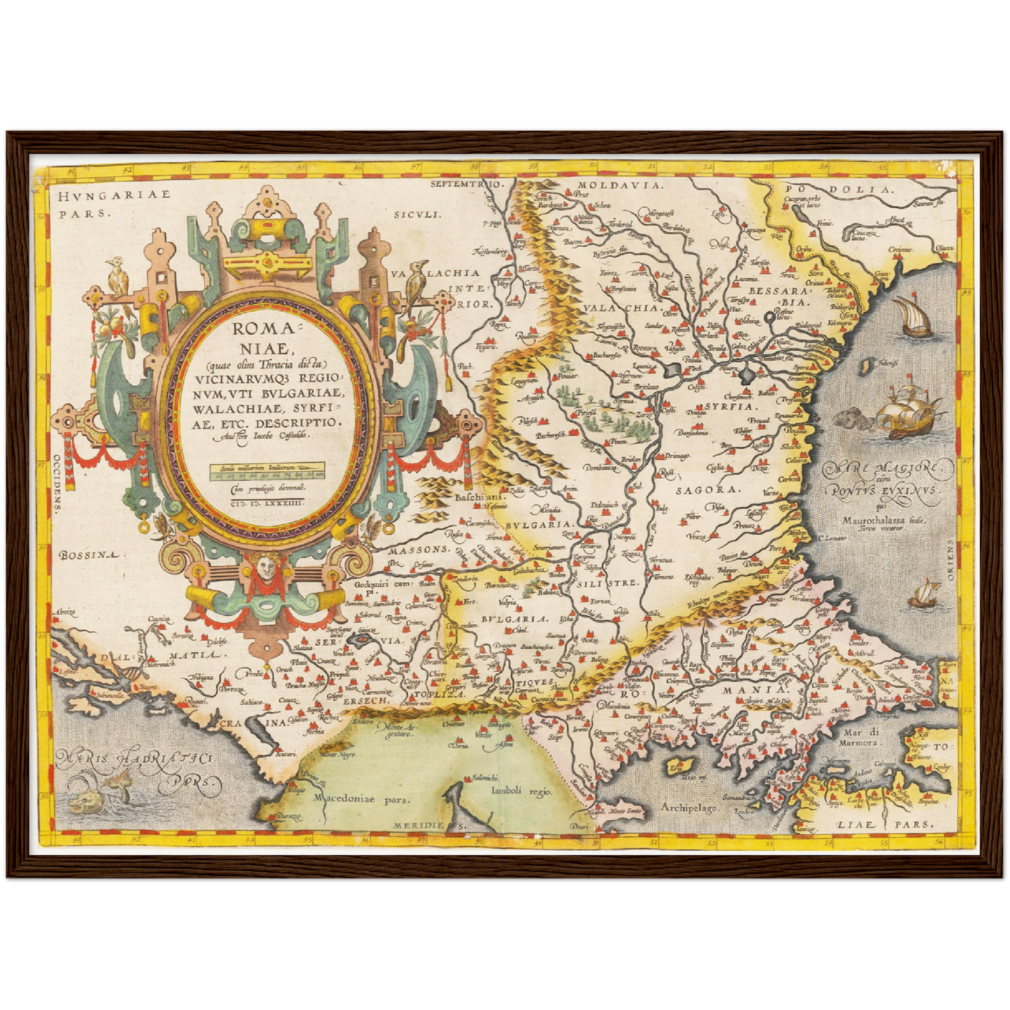 Historische Landkarte Rumänien um 1609