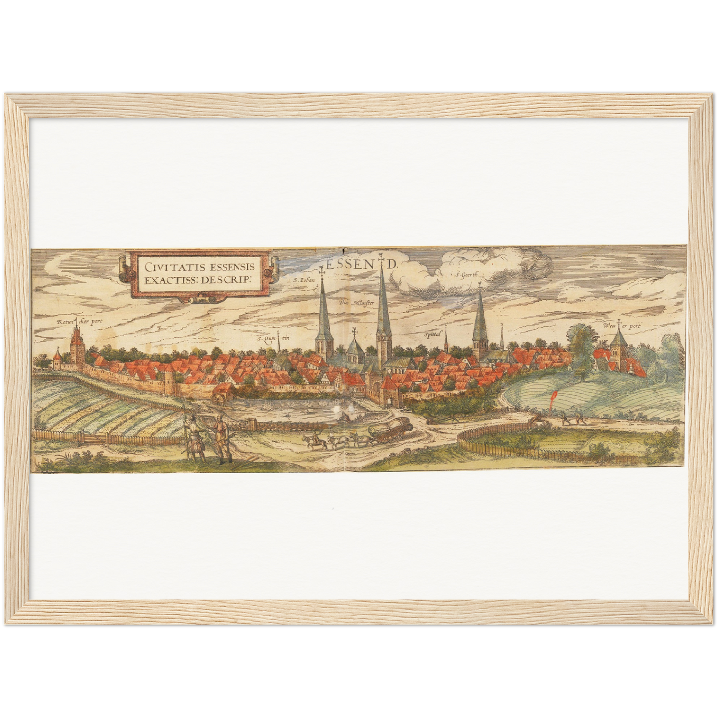 Historische Stadtansicht Essen um 1582
