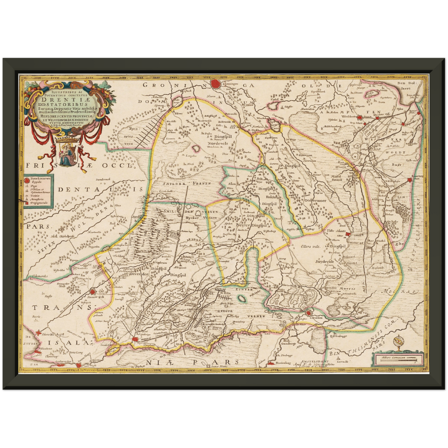 Historische Landkarte Provinz Drenthe um 1775
