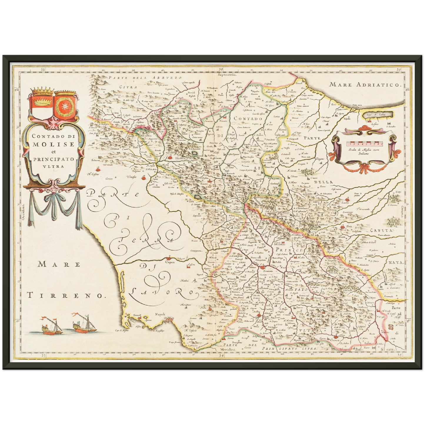 Historische Landkarte Molise um 1630