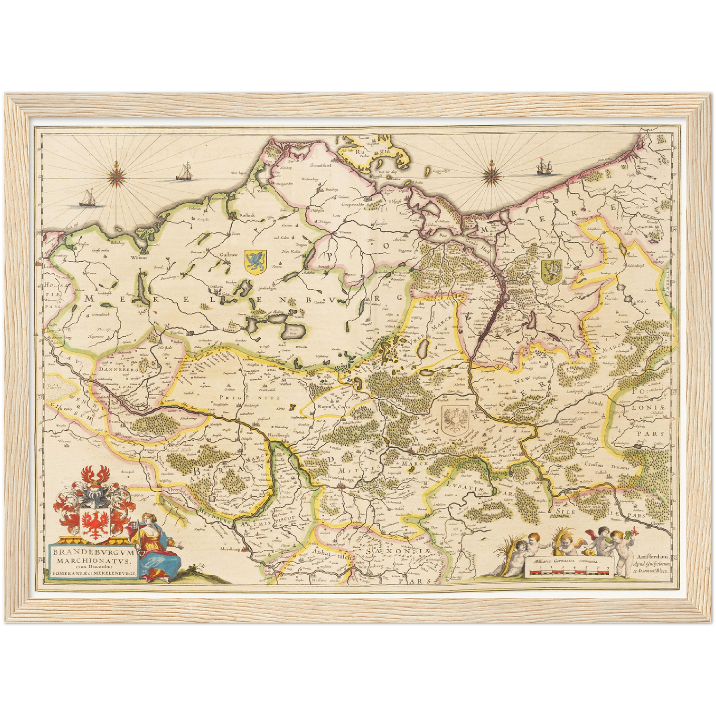 Historische Landkarte Brandenburg um 1635