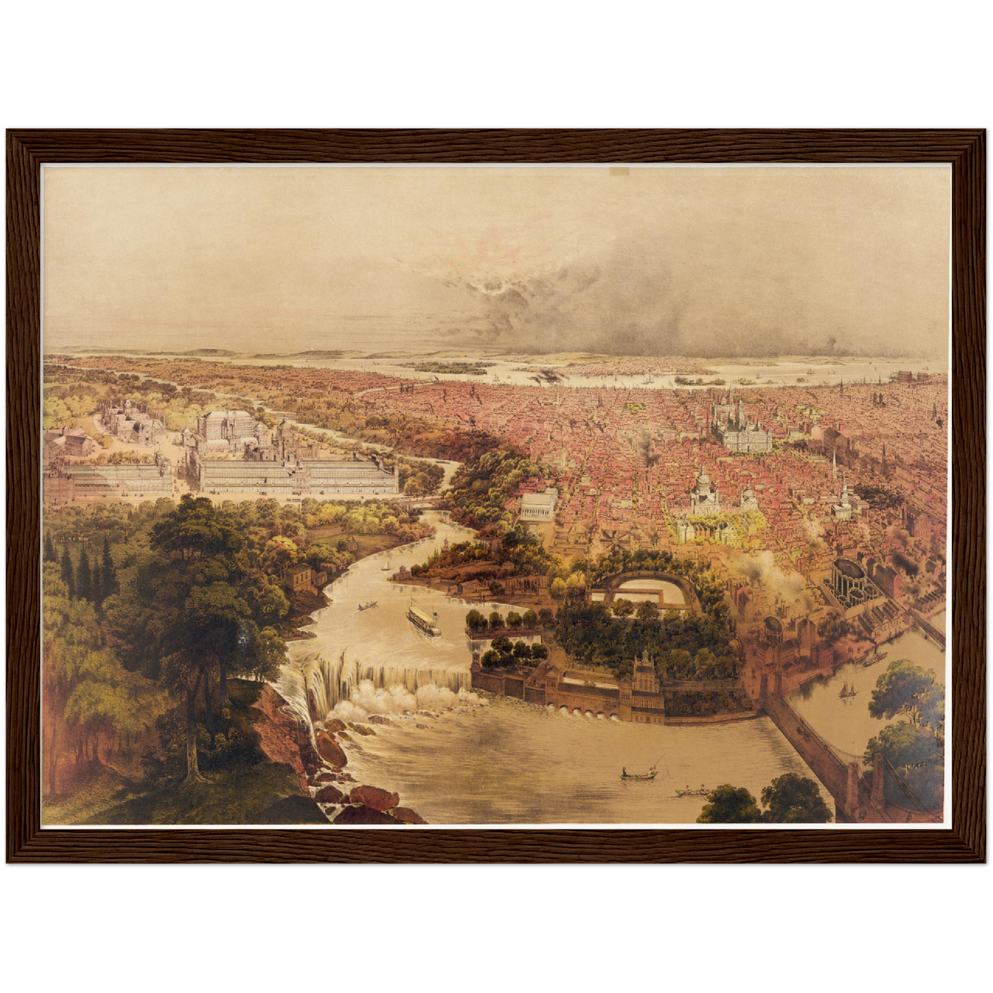 Historische Stadtansicht Philadelphia um 1875
