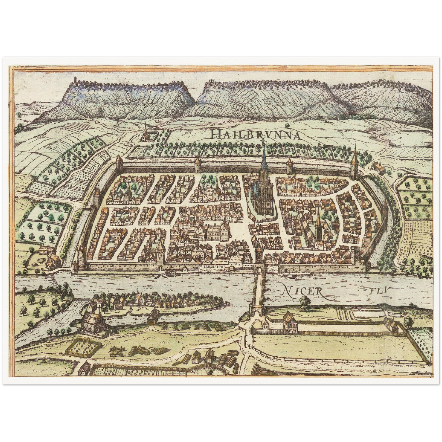 Historische Stadtansicht Heilbronn um 1609