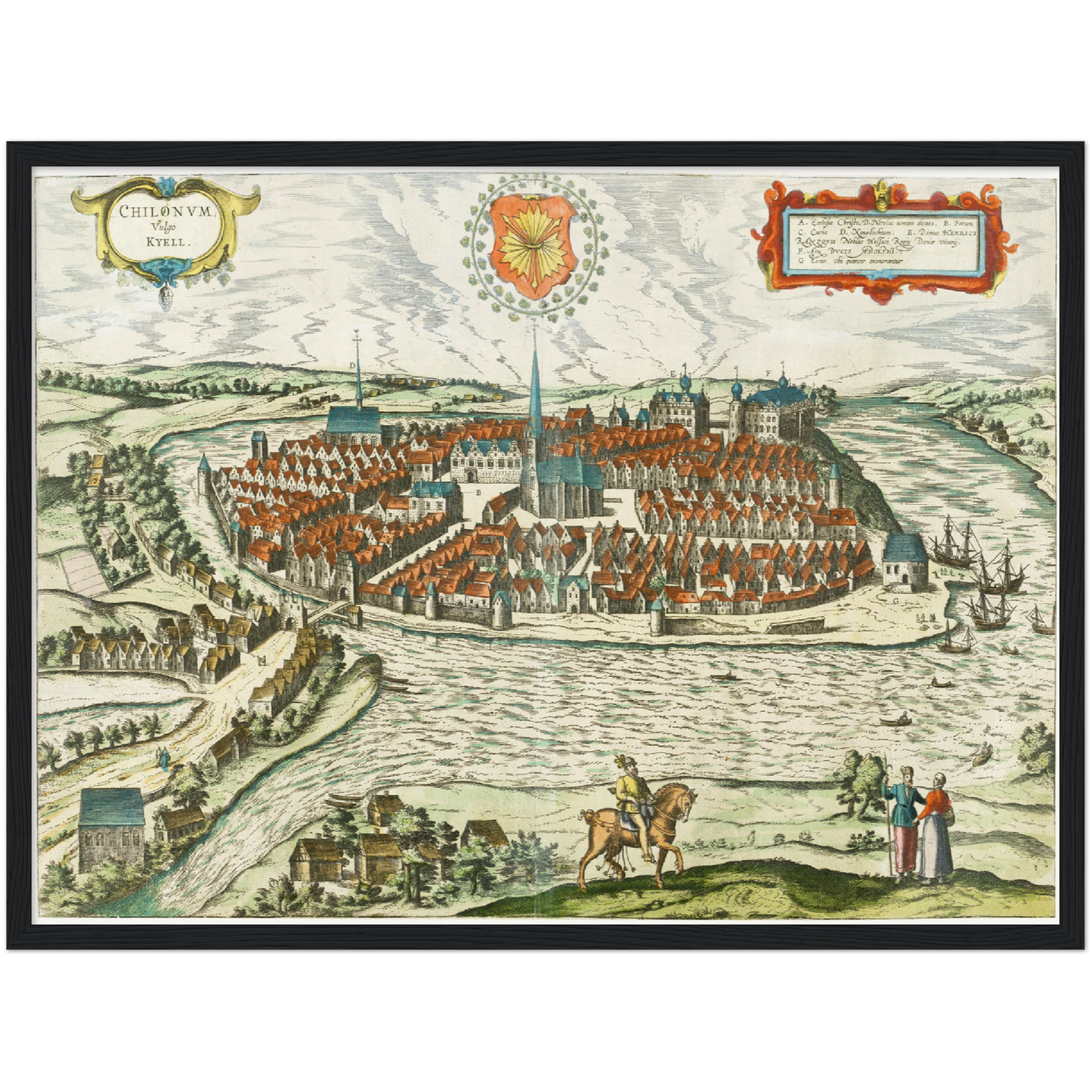 Historische Stadtansicht Kiel um 1612