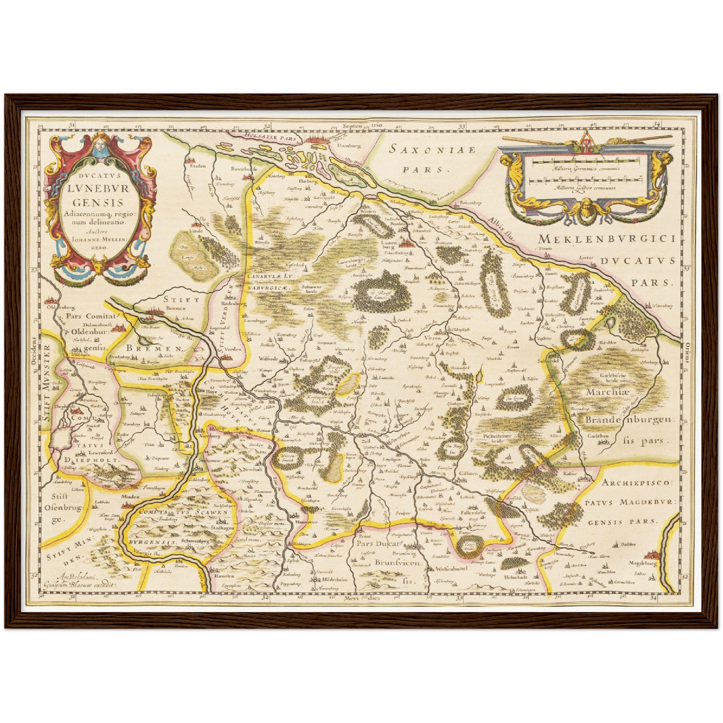 Historische Landkarte Lüneburg um 1635