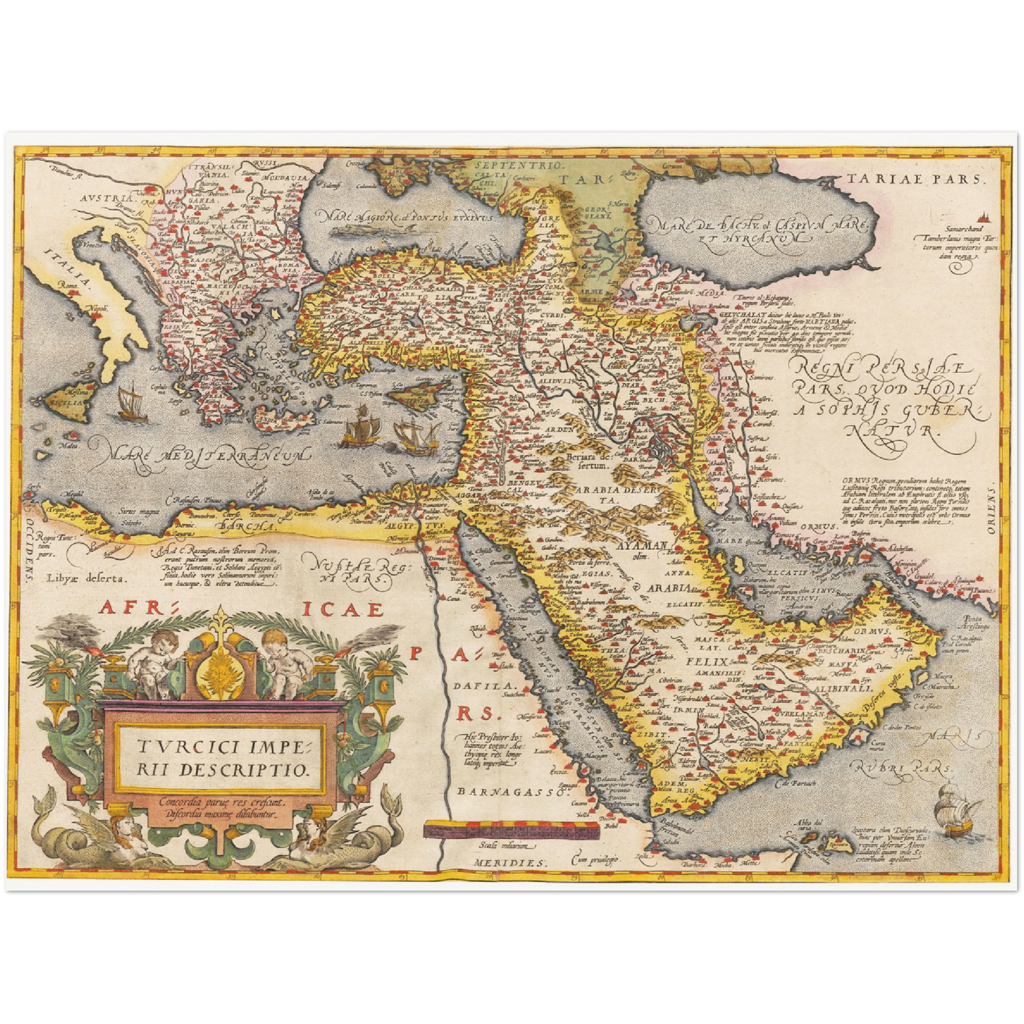 Historische Landkarte Naher Osten um 1609