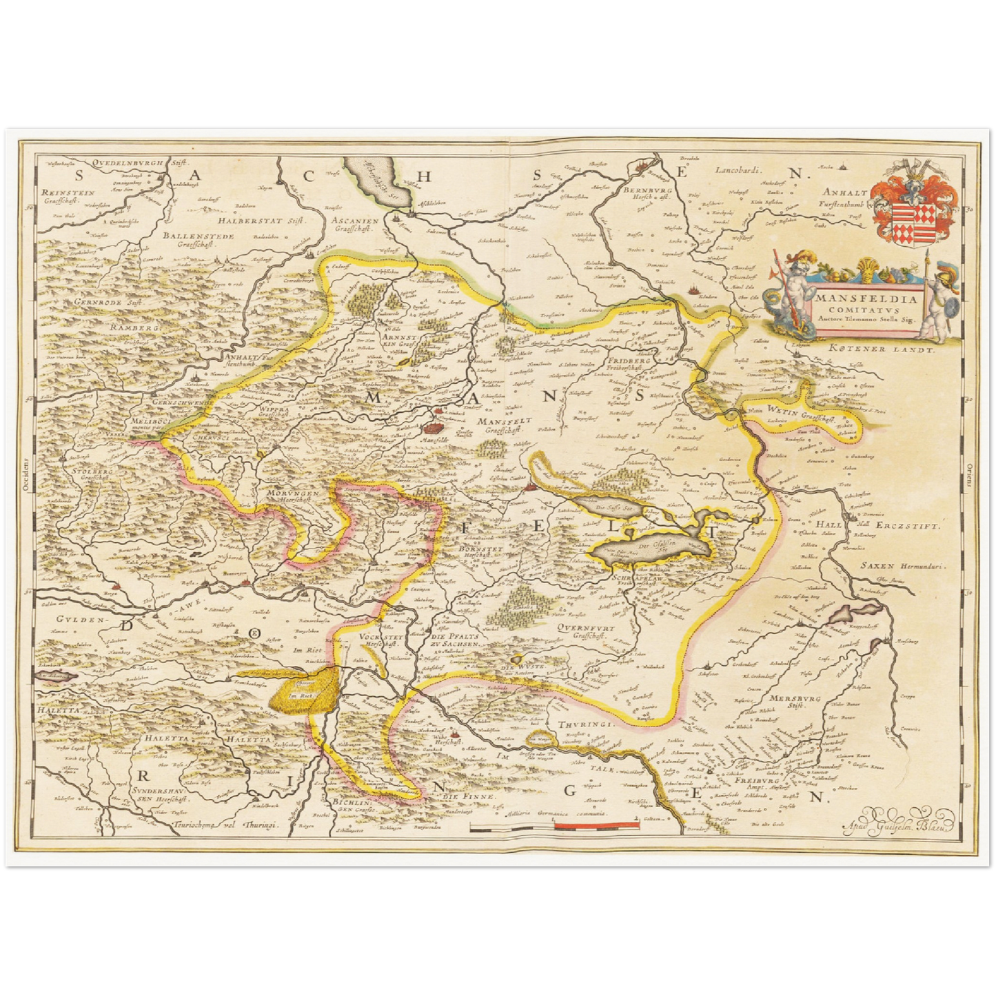 Historische Landkarte Mansfeld um 1635