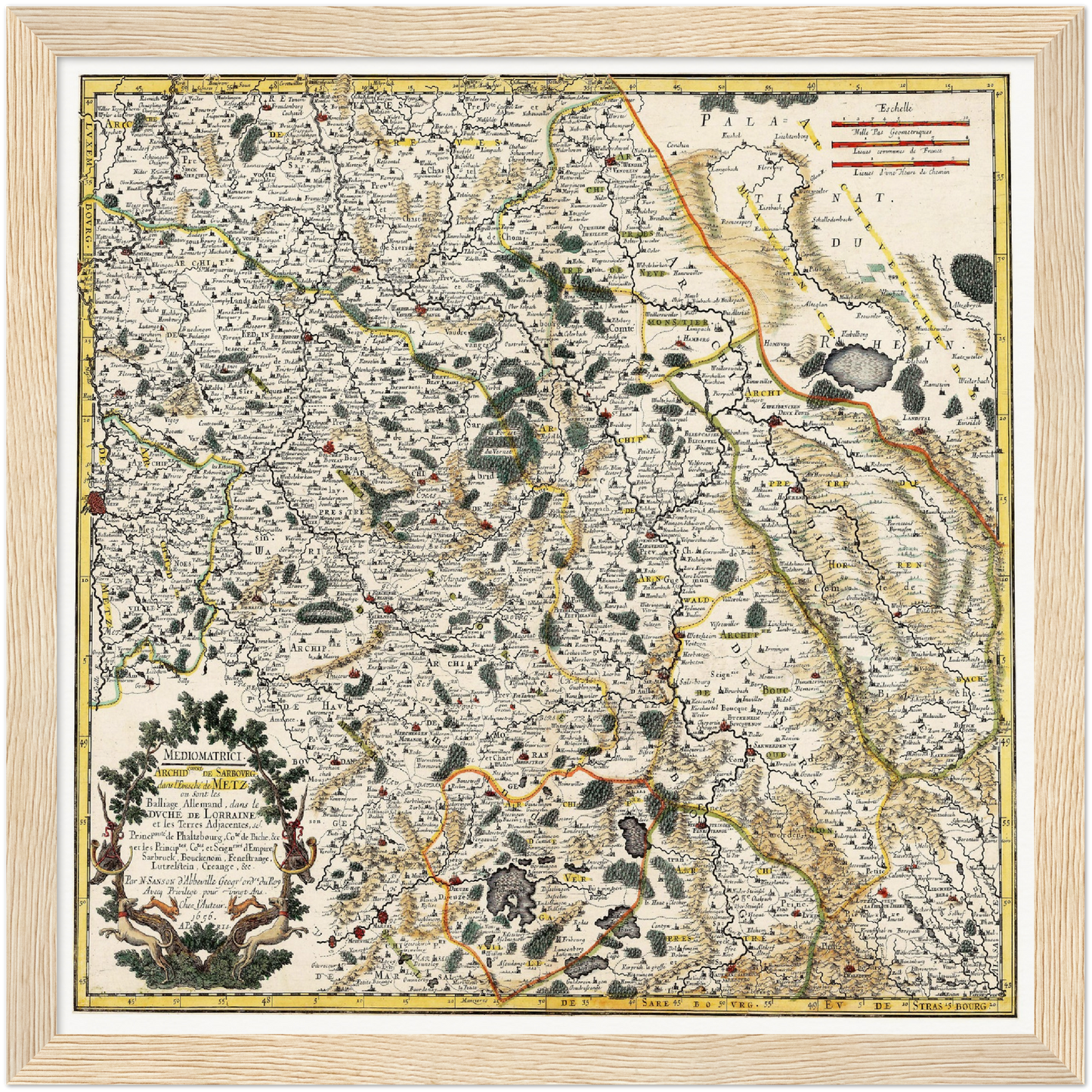 Historische Landkarte Saarland um 1656
