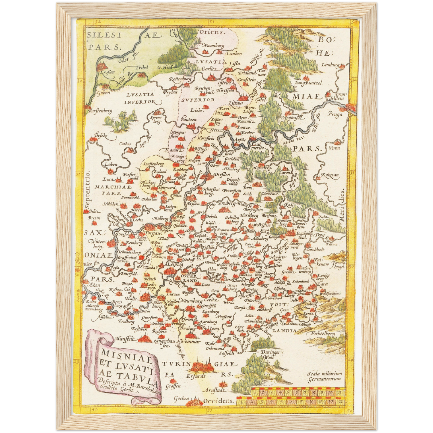 Historische Landkarte Meißen um 1609