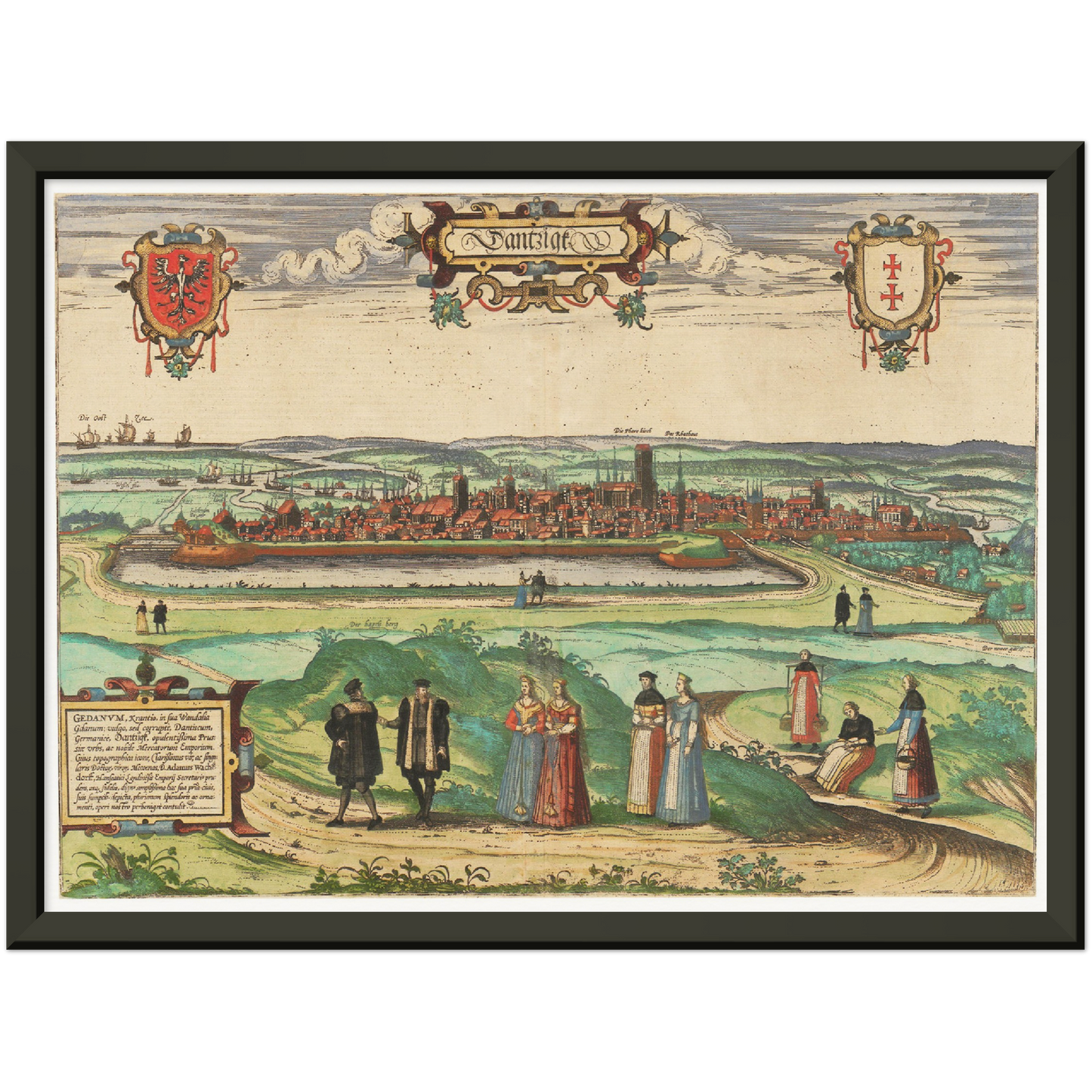 Historische Stadtansicht Danzig um 1609