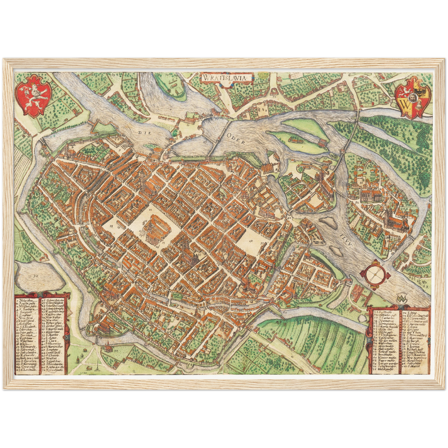 Historischer Stadtplan Breslau um 1592