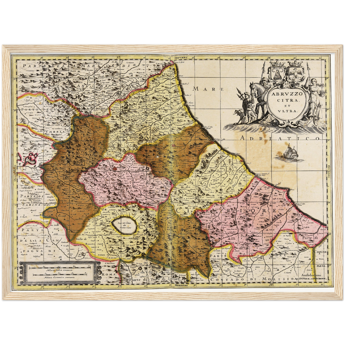 Historische Landkarte Abruzzen um 1700